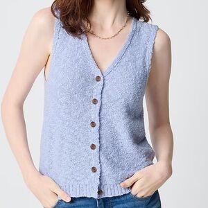 NWT J. Crew Factory Slub V-neck sweater-vest Lavender Sky Size Medium